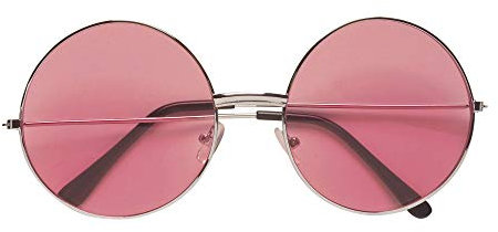 W WIDMANN MILANO Party Fashion - Brille 70er Jahre, mit farbigen Gläsern, Hippiebrille, Schlagerstar, Fasching