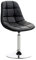 CLP Lounger Emil mit Kunstlederbezug, Esszimmerstuhl mit gestepptem Sitz, Drehstuhl mit Trompetenfuß in Chromoptik, Farbe:schwarz