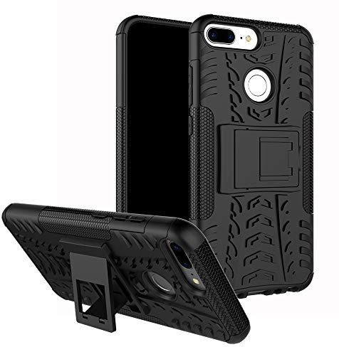 MAMA MOUTH Honor 9 Lite Custodia, Duro Shock Proof Copertura Rugged Heavy Duty Antiurto in Piedi Custodia Caso Case per Huawei Honor 9 Lite Smartphone,Nero