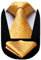 HISDERN Herren Krawatte Gelb Formelle Klassische Karierte Krawatten mit Einstecktuch Hochzeit Herrenkrawatte und Taschentuch Set für Männer