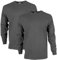 Gildan Unisex's Ultra Cotton Long Sleeve T-Shirt, Style G2400, Multipack, Charcoal (2-Pack), XL (Pack of 2)
