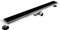 Duschrinne 120 cm Bodenablauf Duschablauf aus Edelstahl sehr flach Größen 50cm – 120cm Model R3 Glas Schwarz