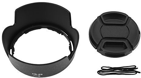Parasoleil pour caméra HB-69 pour Nikon AF-S DX 18-55mm f / 3.5-5.6G VR II avec Bouchon d'objectif
