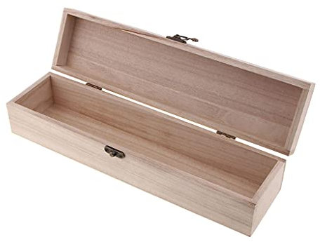 sharprepublic Holz Kiste, Rechteckige Holz Schatzkiste Holzkästchen Holzkiste Holztruhe mit Deckel Erinnerungskiste für Dokumente, Spielzeug, Werkzeuge