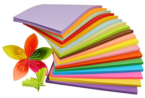 100 Blatt A4 Farbkopierpapier, doppelseitig, Origami-Druck, Faltpapier, 10 Farben, Basteln, Schreibpapier, handgefertigt, Schneidenkunst, Bastelpapier für Familie, Büro, Schule, Schreibwaren
