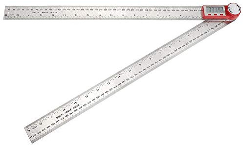 Righello digitale ad angolo, goniometro per la ricerca della lunghezza a 360 gradi in acciaio inossidabile con strumento di misurazione dello schermo LCD(0-500mm)