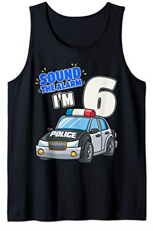 Kinder-Polizeiauto 6 Geburtstag 6 Jahre Polizist Offizier Tank Top