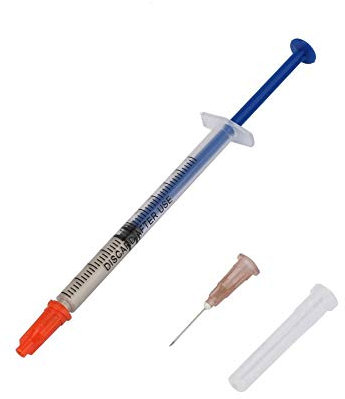 Leitfähige Silberpasten-Spritze Schnelltrocknende Silber-Wärmeleitpaste für Kühler Kühlkörperpastenfett für die Reparatur von Tastaturplatinen(0.4ML)