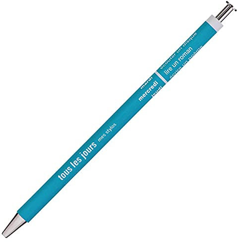 MARK´S Days Tous les Jours Kugelschreiber aus Holz und Metall in der Farbe Turquoise mit einer 0,5mm Spitze, DAY-BP4-TQ, 1 Stück (1er Pack)