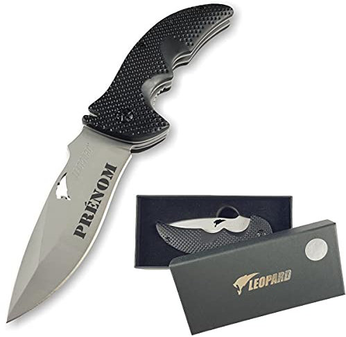 Gravure Events Couteau personnalisé prénom gravé - Cadeau pour homme - Cadeau pour Anniversaire, Fête des pères, noël, pêcheur ou amateur de pêche