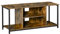 HOMCOM Mueble de TV para Televisores hasta 55 Pulgadas Mesa TV de Salón Estilo Industrial con 4 Compartimentos Estante Ajustable y Gestión de Cables 110x40x50 cm Marrón Rústico