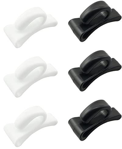 ZYAMY 6 clip per chiavi, in plastica, a prova di smarrimento, con gancio integrato, per borse, zaini (3 x nero + 3 x bianco)
