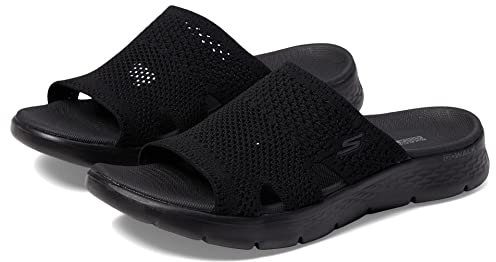 Skechers On-the-Go Walk Flex Elation Damen-Sandale, Schwarz/Schwarz, 40 EU