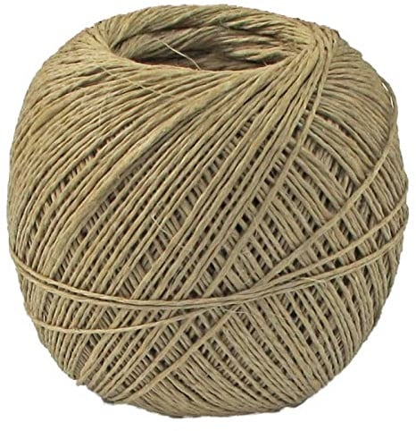 Tradineur - Ovillo de hilo pulido, madeja, bobina de cordón para atar embutidos, chorizos, salchichones, cocinar (Marrón claro, 50 g)