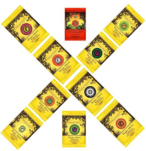 Yerba Mate Tee Set ● Mate-Tee Set 10x50g ● Mate Tee mit Frucht 500g ● Traditioneller brasilianischer Mate Tee