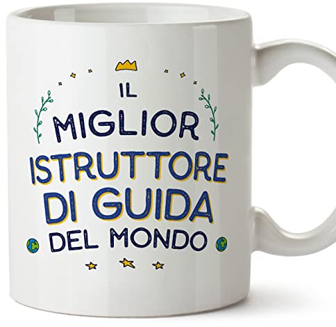 Mugffins Tazza in ceramica per ISTRUTTORE DI GUIDA uomo 11 oz / 350 ml - In italiano - Miglior del Mondo - Idea regalo per compleanno, anniversario, natale, laurea