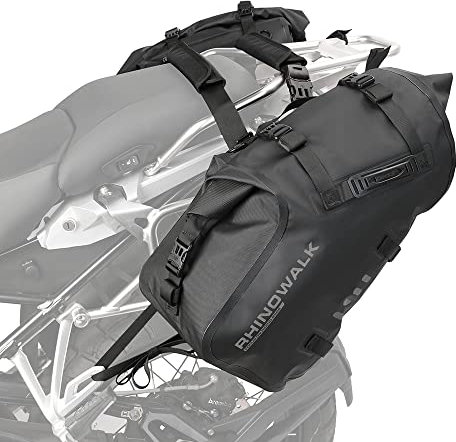 Rhinowalk Motorrad-Satteltaschen Gepäckträgertasche wasserdichte Anti-Vibrations-Motorseitentaschen Umhängetasche Motorradtaschen 48L für die meisten Adventure- und Sport-Bike-Motorradträger, 1 Paar