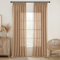 MIULEE Gardinen Vorhänge schlaufenschal Voile Vorhang Modern Leinenoptik Halbtransparent für Wohnzimmer Schlafzimmer Raumteiler Schiebevorhang 2er Set Stores Braun 260x140 cm