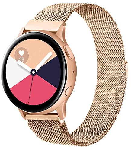 Amzpas Armband für Samsung Galaxy Watch Active 2 40mm 44mm / Galaxy Watch 3 41mm, 20mm Metall Edelstahl Ersatzarmband für Galaxy Watch 4/5 40mm 44mm/Galaxy Watch 4 Classic 42mm 46mm/Galaxy Watch 5 Pro