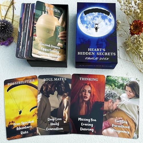 Twin Flame Love Oracle Cards, Hearts Hidden Secrets Orakeldeck, 78 Tarotkarten für Anfänger, Helfen Sie, aufzudecken, was wirklich in ihrem Herzraum ist