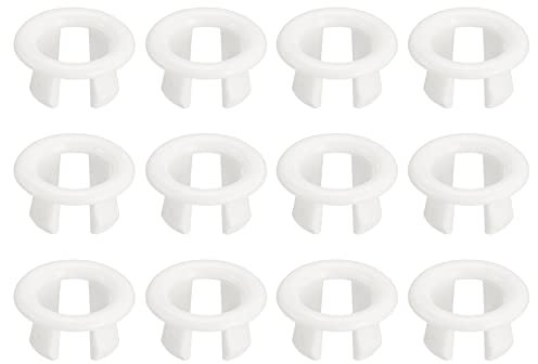 QUARKZMAN Fregadero Moldura Rebosadero Cubierta, 12uds Fregadero Rebosadero Anillos 25mm Baño Cocina Lavabo Drenaje Tapa Agujero Insertables Redondas Tapas, Blanco
