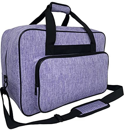 EHJRE Nähmaschinentasche mit Geräumigem Innenraum, Nähmaschine Tragetasche Stabile Transport und Aufbewahrungs Tasche für Nähmaschine und Zubehör, Nähkoffer für Unterwegs, Flieder, 46 x 32 x 23 cm