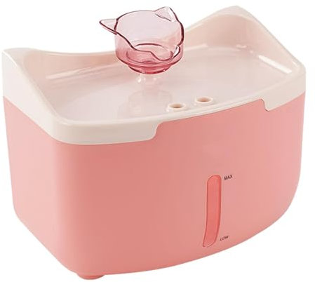 MagiDeal Fontaine à Eau pour Chat avec Pompe silencieuse, Fontaine à Eau pour Chat, Alimentation en 2L pour Plusieurs Animaux de Compagnie, Petits, Rose A