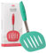 Espátula de silicona platino para tortitas WALTZGRIP de Kitchen Mama: Núcleo de acero inoxidable con cabeza cónica ranurada ancha, resistente al calor, duradera (Verde azulado)