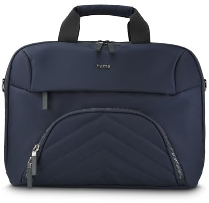 Hama Laptoptasche für 15,6-16,2 Zoll (leichte Businesstasche als Umhängetasche oder Tragetasche, Notebooktasche mit zwei Vordertaschen und Organizer, Innenfach, Tabletfach, gepolstert) dunkelblau