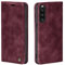 LBH Handyhülle für Sony Xperia 10 IV in Weinrot mit Karten- und Geldfach Smartphone Hülle mit Standfunktion Flip Case Schutzhülle Magnetverschluss Vintage