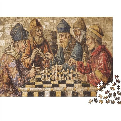 lihuogongsio Schach 1000 Stück Puzzles Für Erwachsene Europas Adelige Lernspiel Herausforderung Lernspiel Spielzeug Geschenk Stress Abbauen Lernspiel Spielzeug Geschenk Farbig 1000pcs (75x50cm)