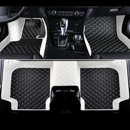 CWMLB Auto FußMatten für Audi S4 B8.5 A4-S-Line 2012-2015,Fußmatten All-Inclusive-Stil Fussmatten Auto Matten Autofussmatten Autozubehör Innenraum, White + Black