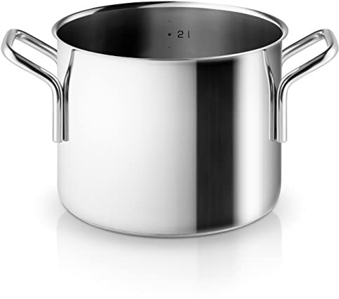 Eva Trio | Stainless Steel Topf 2,2 l 16 cm | Perfekt für mittlere Aufgaben wie das Kochen von Pasta und Reis oder die Zubereitung von Saucen und kleinen Suppenportionen | Polished steel