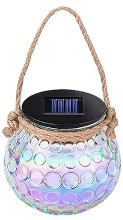 Gadpiparty Solarbetriebene Glasleuchte Für Außenbereich Solarleuchte Haken Solarenergieleuchte Zur Gartendekoration Flaschen-hängeleuchte Für Balkon Und Rasen Solarleuchte Als Landschaftsleuc