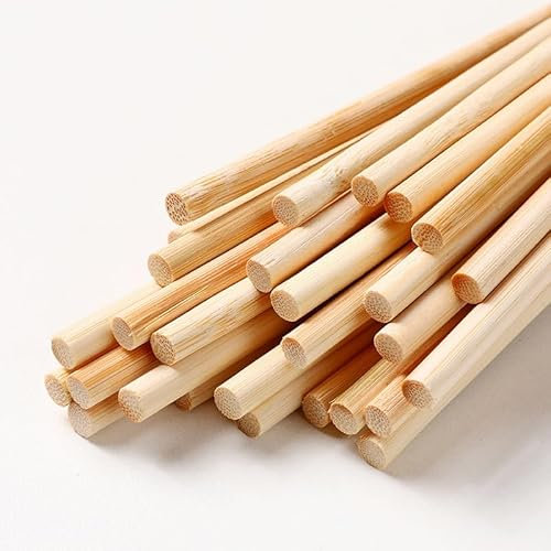 WANYI 100 Stück Holzstäbe Holzstab, Holzstäbchen zum Basteln Rundholz 5mmx200mm Rundhölzer Holzstange Bastelstäbe für DIY Handwerk Basteln Dekoration