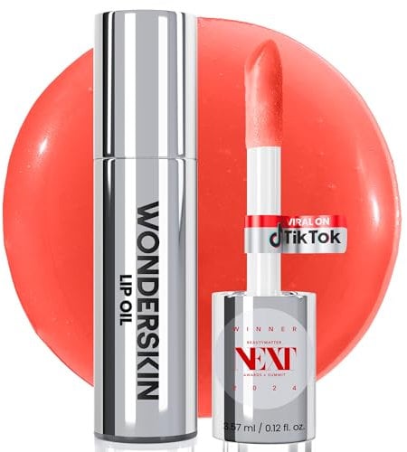 Wonderskin Lip Rehab Serum Oil - Aceite Labial Tinte para Mujeres, Hidratante, Humectante y No Pegajoso, Tintura Roja Brillante para Labios Secos (Flirt)