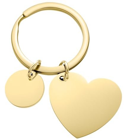Gravurmaster Schlüsselanhänger Personalisiert Herzform mit Gravur,Personalisierter Schlüsselanhänger für Personalisierte Geschenke Freundin&Männer&Partner,Frauen&Freund&Papa&Mama,Edelstahl,Gold