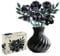 SIENON Ramo de rosas negras 10 piezas de rosas negras y 2 hojas colección botánica, flores artificiales para decoración gótica de Halloween, kit de construcción de rosas para mujeres adolescentes