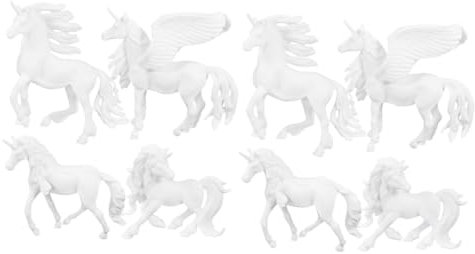 INOOMP 2 Sätze Einhorn Zum Basteln Diy Liefert Unvollendete Einhorn-spielzeuge Einhorn-diy- Für Diy-material Einhorn-malspielzeug Zum Selbermachen Abs Weiß 4 Stück * 2