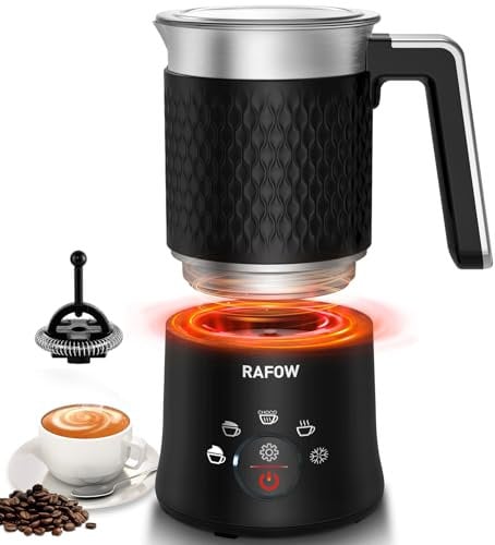 Milk Frother Electric 5 in 1 - Automatic Milk Frothers 350ml Large Capacity Split Milk Steamer Silent Operation Milk Heater and Warmer Hot & Cold Milk Foamer Dishwasher Safe for Latte Coffee Chocolate