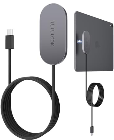 LULULOOK Magnetic Wireless Charger for iPad Air 11 M4 (2026)/M3/M2, 18W Aluminum Alloy Charger Fast Charing for iPad Pro 11 1st/2nd/3rd/4th, Air 10.9 4th/5th with 6.5ft USB-C Cable
