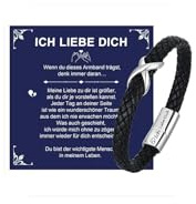 Armband Herren Mutter Sohn Geschenk - Lederarmband Männer mit Unendlichkeitszeichen Armbänder für Mein Sohn mit Spruch von Mama Papa, 18. Geburtstag Junge Geburtstagsgeschenk für 16 19 21 Jährige