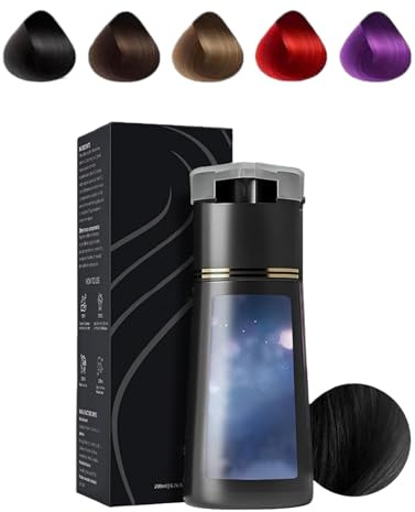 Ever Hair Instant Colour Shampoo, Everhaar Colour Shampoo Experiences, Sofortige Haarfärbung, Pflanzenformel, keine Haarschädigung, 3-in-1 Waschen, Färben und Pflegen (Schwarz)