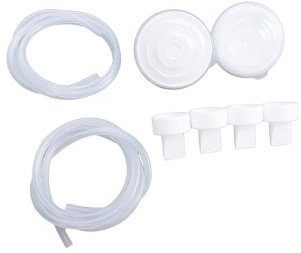 Bewinner Duckbill Valves & Backflow Protectors for Spectra Breast Pump, 4 Valves 2 Protectors 2 Tubes, Silicone Replacement Parts to Prevent Clogging