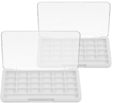 OFFIGAM Palette Vuote per Ombretti e Rossetti 2 Pezzi Scatola Fai da Te e Scomparti Adattabili, Organizer Trucco Portatile per Uso Professionale