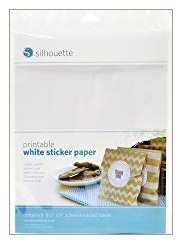 Silhouette Bedruckbares Aufkleberpapier, 8,5 x 11 cm, 8 Stück, Weiß