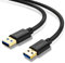 Jelly Tang USB 3.0 A to A Male Cable 1.8M, Double End Cord With Gold-Plated Connector for Hard Drive Enclosures, DVD Player, Laptop Cooler (6Ft)