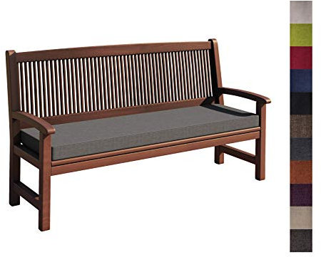 sunnypillow Bankauflage Outdoor - Stuhlkissen mit abnehmbarem Bezug - Sitzkissen für Bank - Bankpolster Polsterauflage Auflage für Gartenbank - 100 x 60 x 5cm - Bankkissen für Gartenmöbel Grau