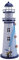 VOSAREA Windlichthalter Vintage Eisen Leuchtturm Form mit Vogel LED Dekorative Kerzenlaternen Kerzenständer Nautische Maritime Deko (Blau)