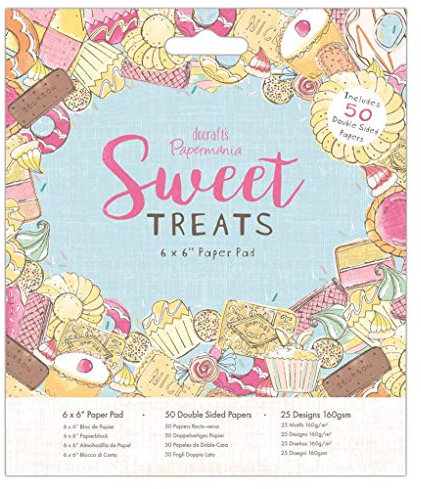 Docrafts Papermania Papierblock 15 x 15cm (50 Blatt) - Sweet Treats